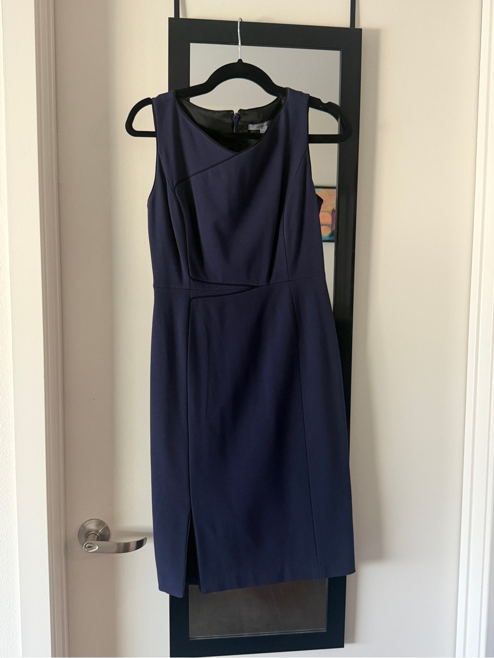 Classiques Entier Navy Sleeveless Midi Sheath Dress